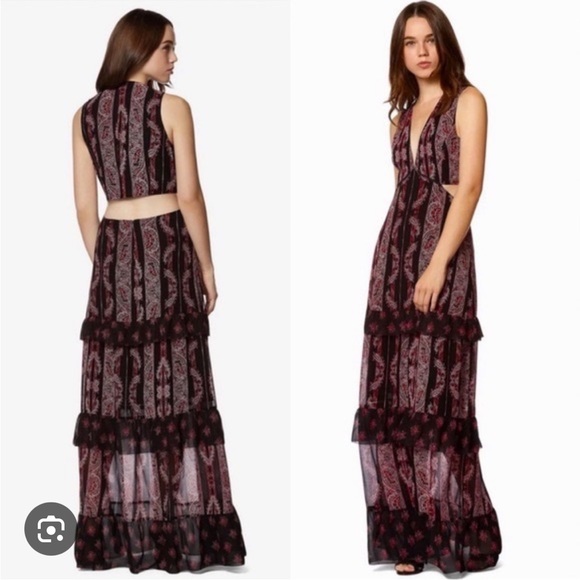 NWOT Avec Les Filles Rosie Tiered Maxi Dress Size 4 - Picture 1 of 12